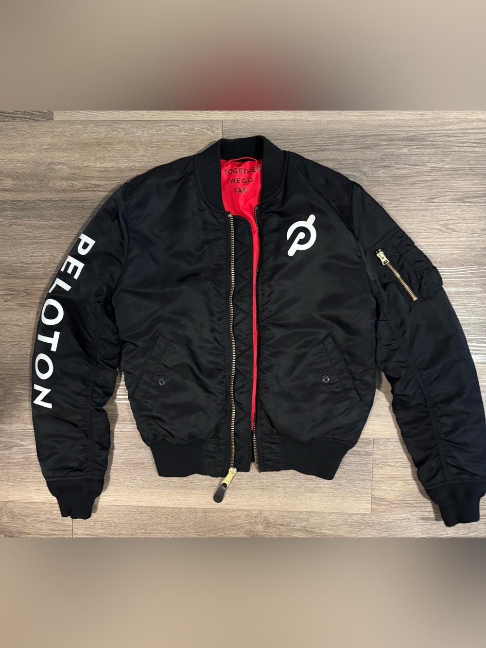 Alpha Industries x Peloton Reversible Bomber Flight Jacket (slim fit small)